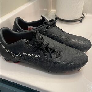 Nike Phantom GT Black Soccer Cleats with White Swoosh